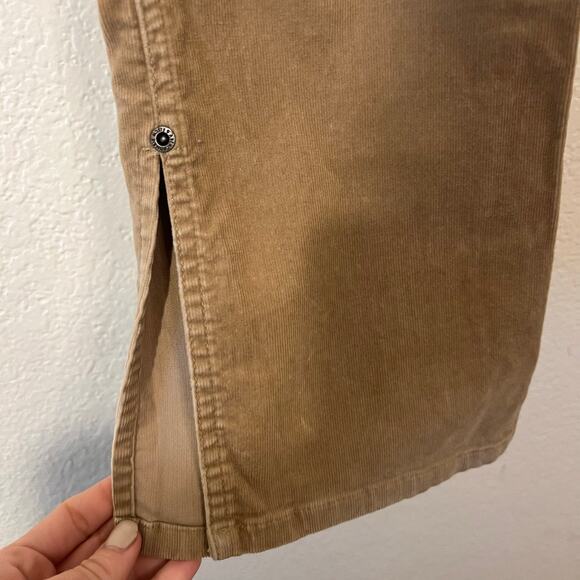 Abercrombie & Fitch Y2K Tan Slit Hem Flap Pockets Bootcut Corduroy Pants Sz 2 - Picture 6 of 8